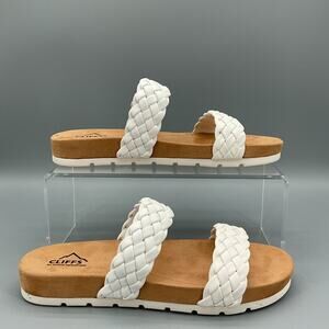NEW Cliffs by White Mountain Women’s Truly Slide Sandals White Size 7.5